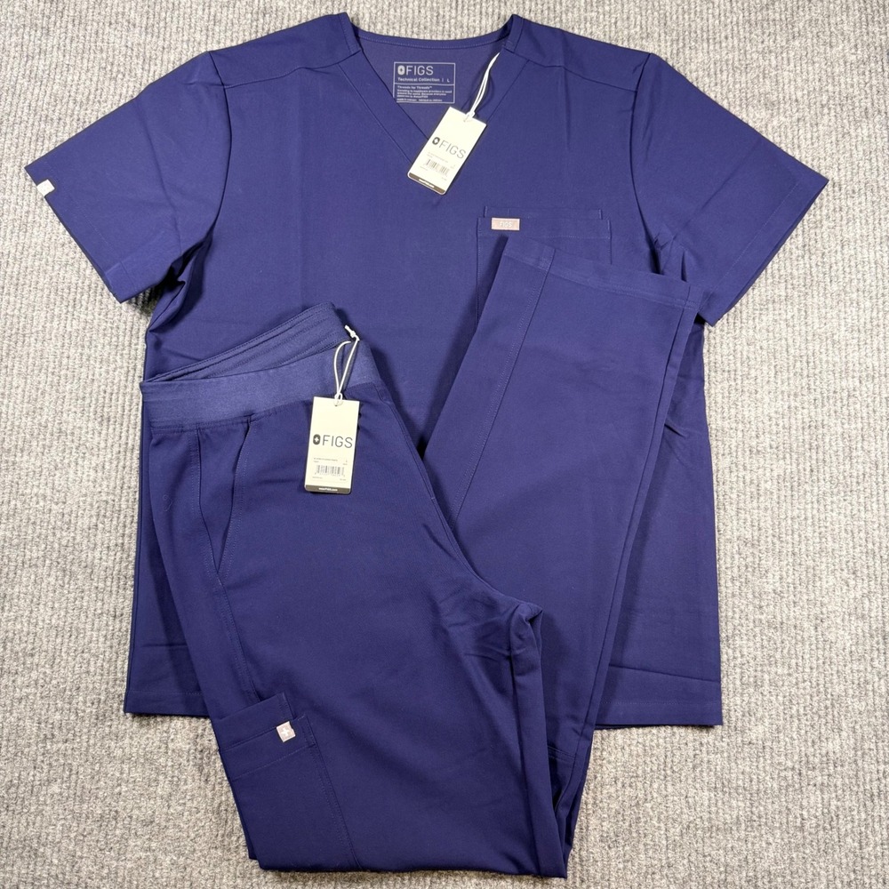 FIGS Scrub Set Mens Large NWT Slim Leon Top Amix 2.0 Cargo Pants Technical